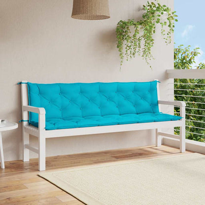 Gartenbank-Auflagen 2 Stk. Türkis 200x50x7 cm Stoff - Pazzar.ch