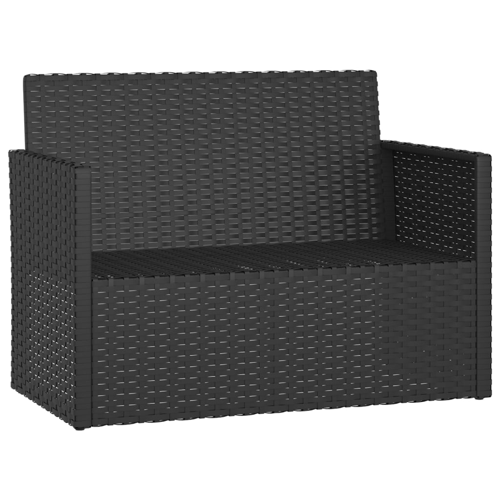 Gartenbank mit Kissen Schwarz 105 cm Poly Rattan - Pazzar.ch