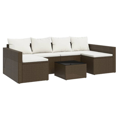 2-tlg. Garten-Lounge-Set mit Kissen Braun Poly Rattan - Pazzar.ch