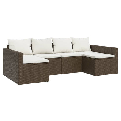 2-tlg. Garten-Lounge-Set mit Kissen Braun Poly Rattan - Pazzar.ch