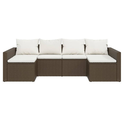 2-tlg. Garten-Lounge-Set mit Kissen Braun Poly Rattan - Pazzar.ch