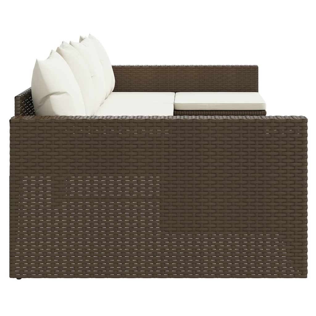 2-tlg. Garten-Lounge-Set mit Kissen Braun Poly Rattan - Pazzar.ch