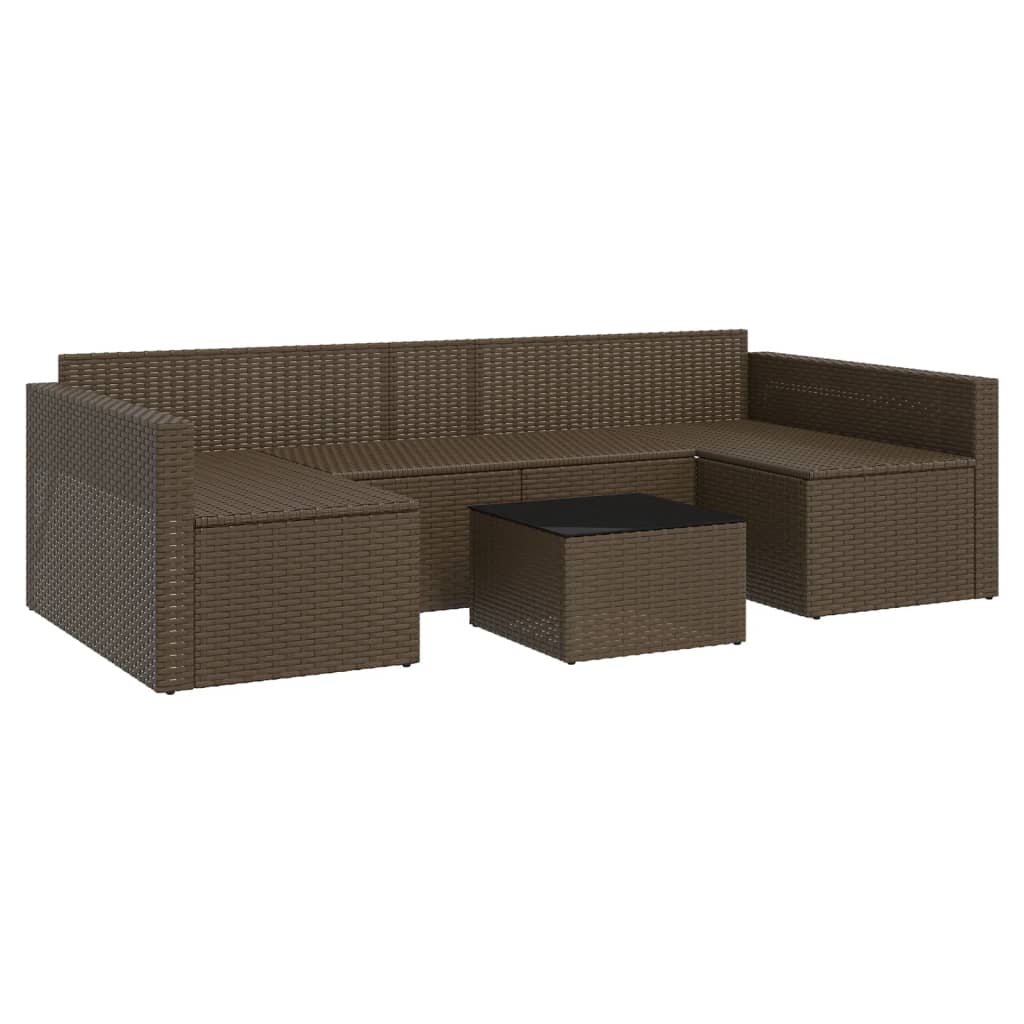 2-tlg. Garten-Lounge-Set mit Kissen Braun Poly Rattan - Pazzar.ch