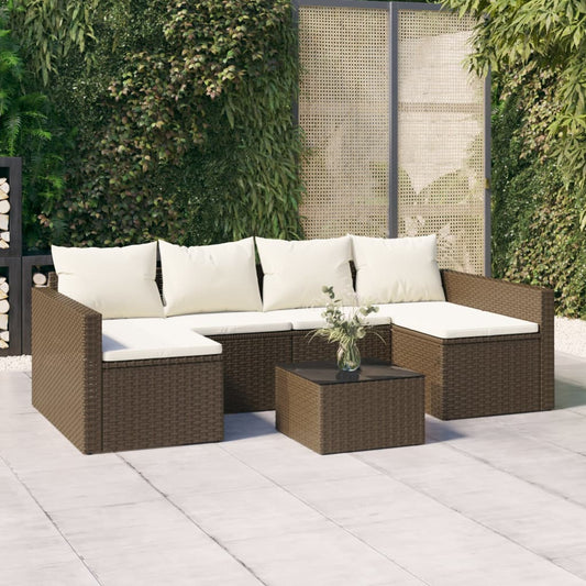 2-tlg. Garten-Lounge-Set mit Kissen Braun Poly Rattan - Pazzar.ch