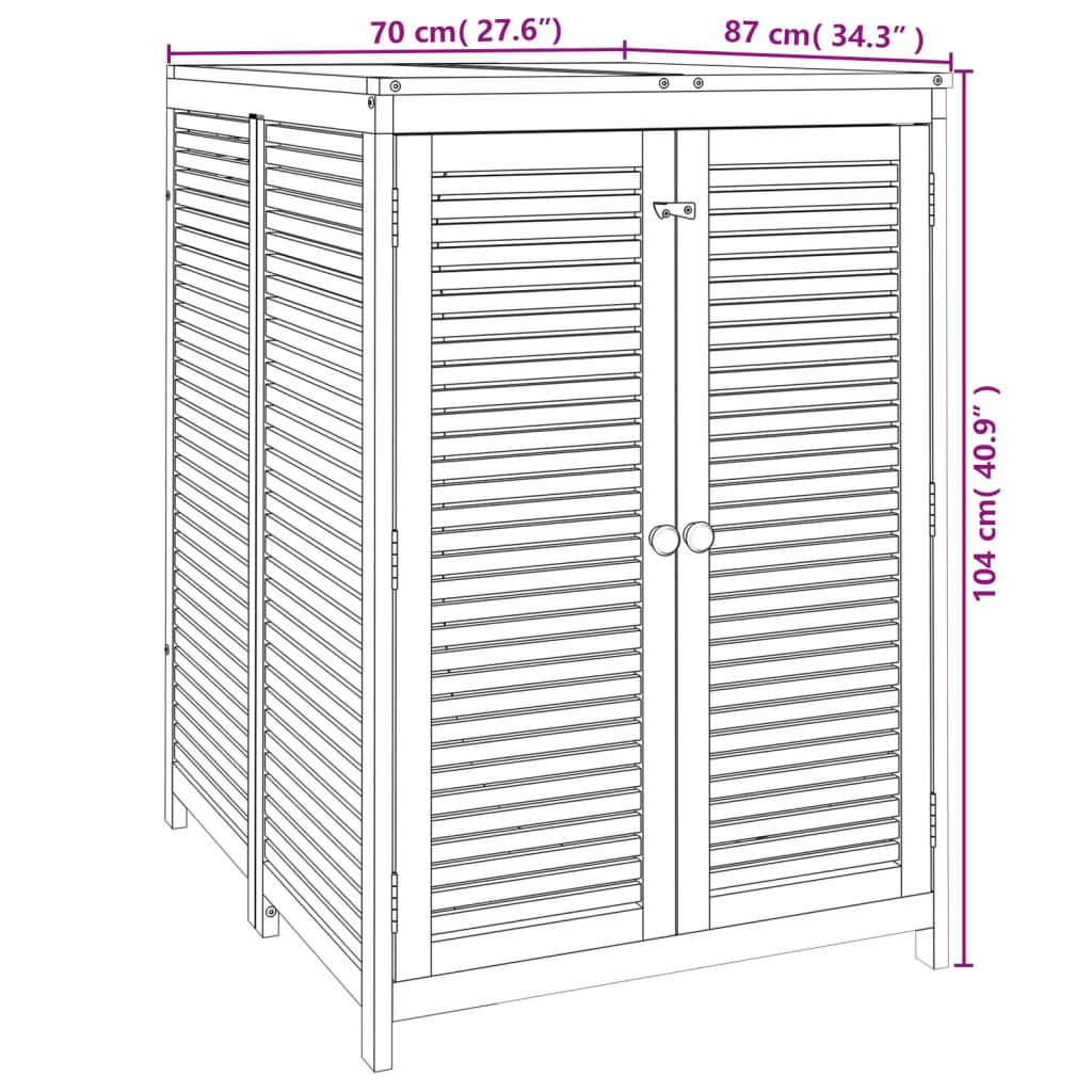 Gartenbox 70x87x104 cm Massivholz Akazie - Pazzar.ch