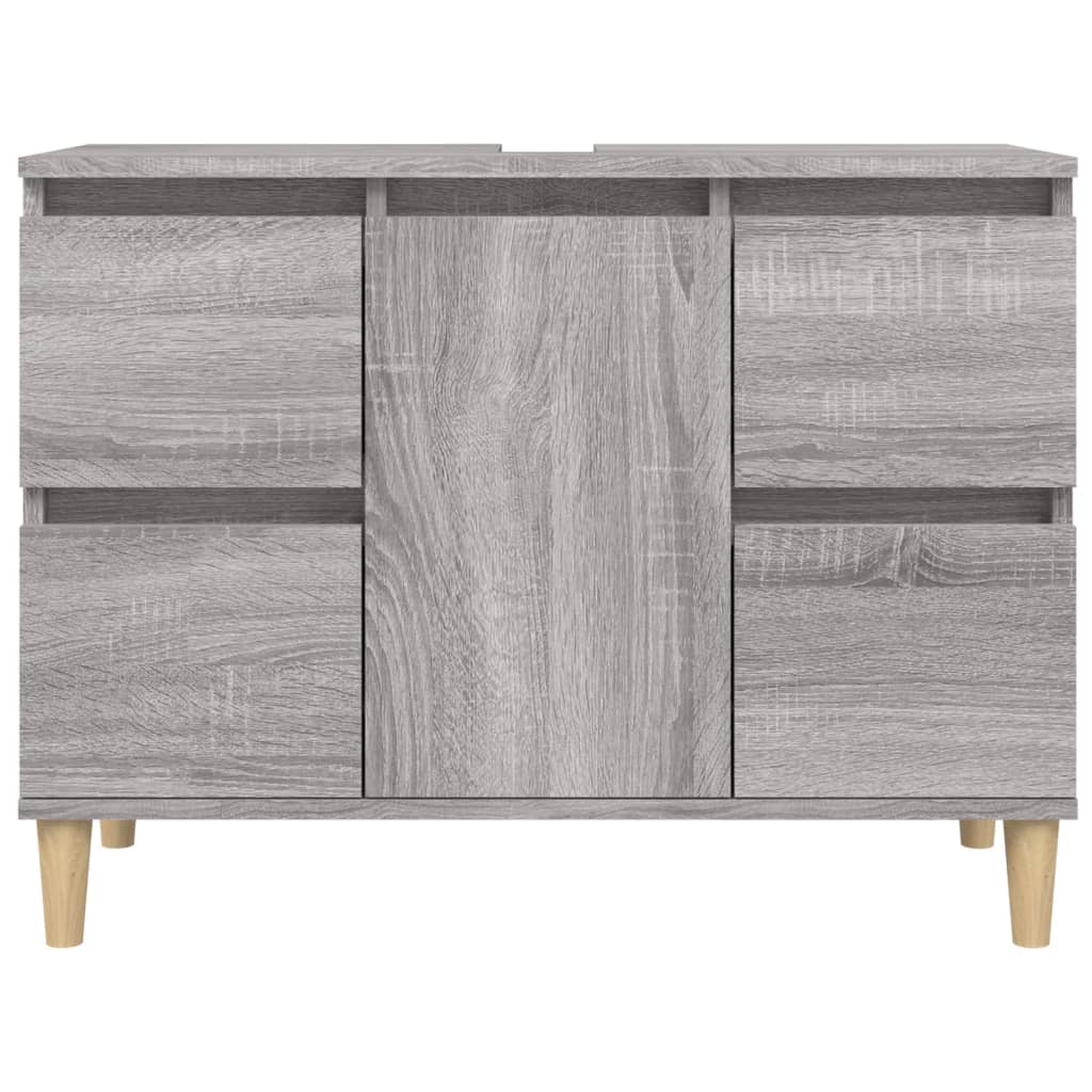 Waschbeckenunterschrank Grau Sonoma 80x33x60 cm Holzwerkstoff - Pazzar.ch