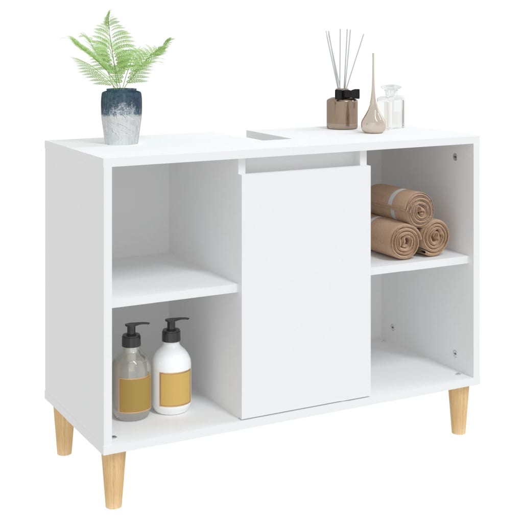 Waschbeckenunterschrank Weiß 80x33x60 cm Holzwerkstoff
