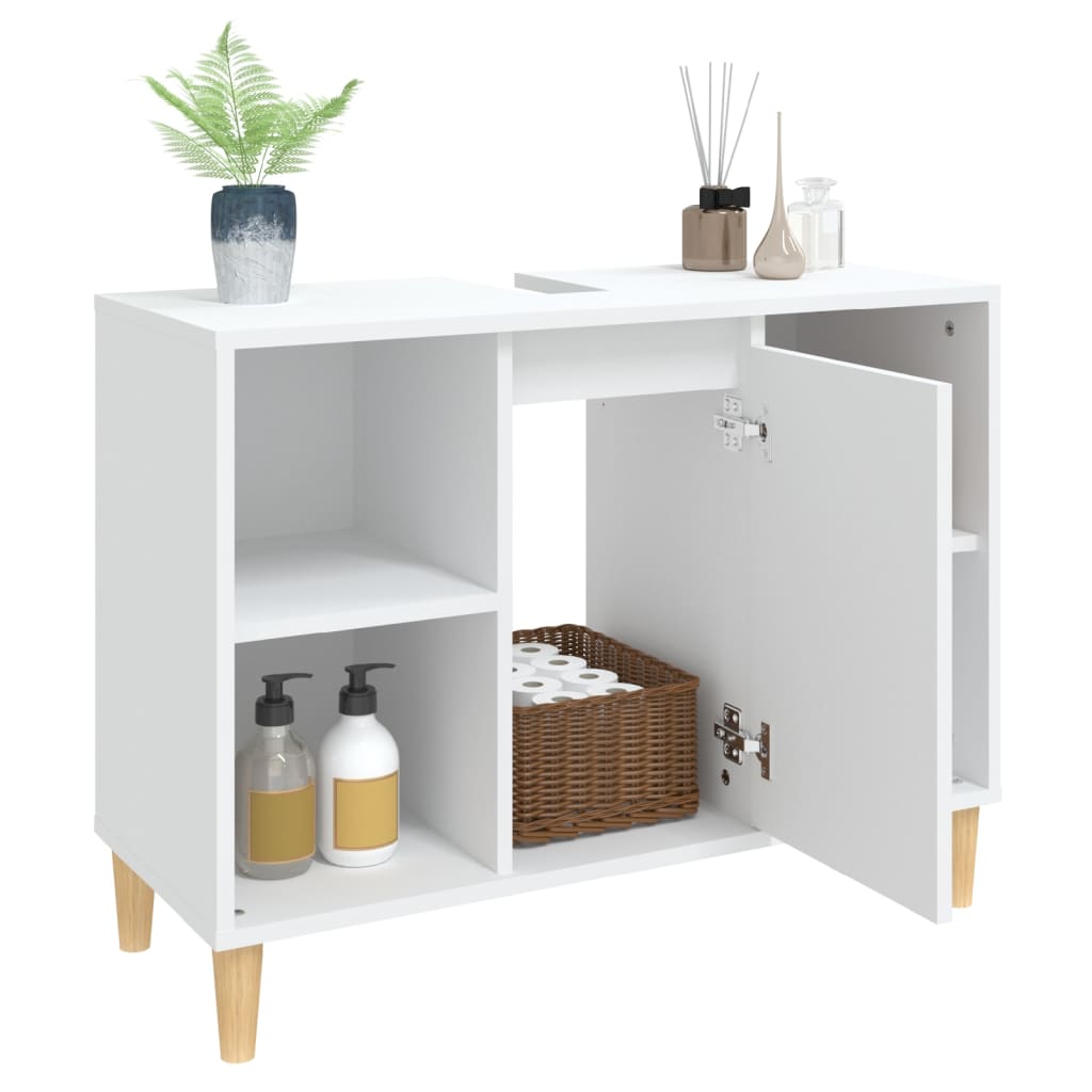 Waschbeckenunterschrank Weiß 80x33x60 cm Holzwerkstoff