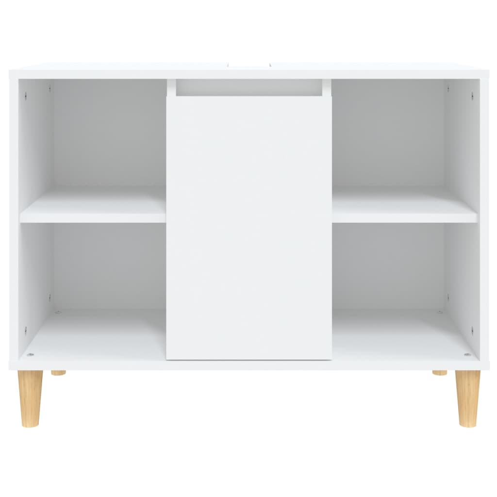 Waschbeckenunterschrank Weiß 80x33x60 cm Holzwerkstoff