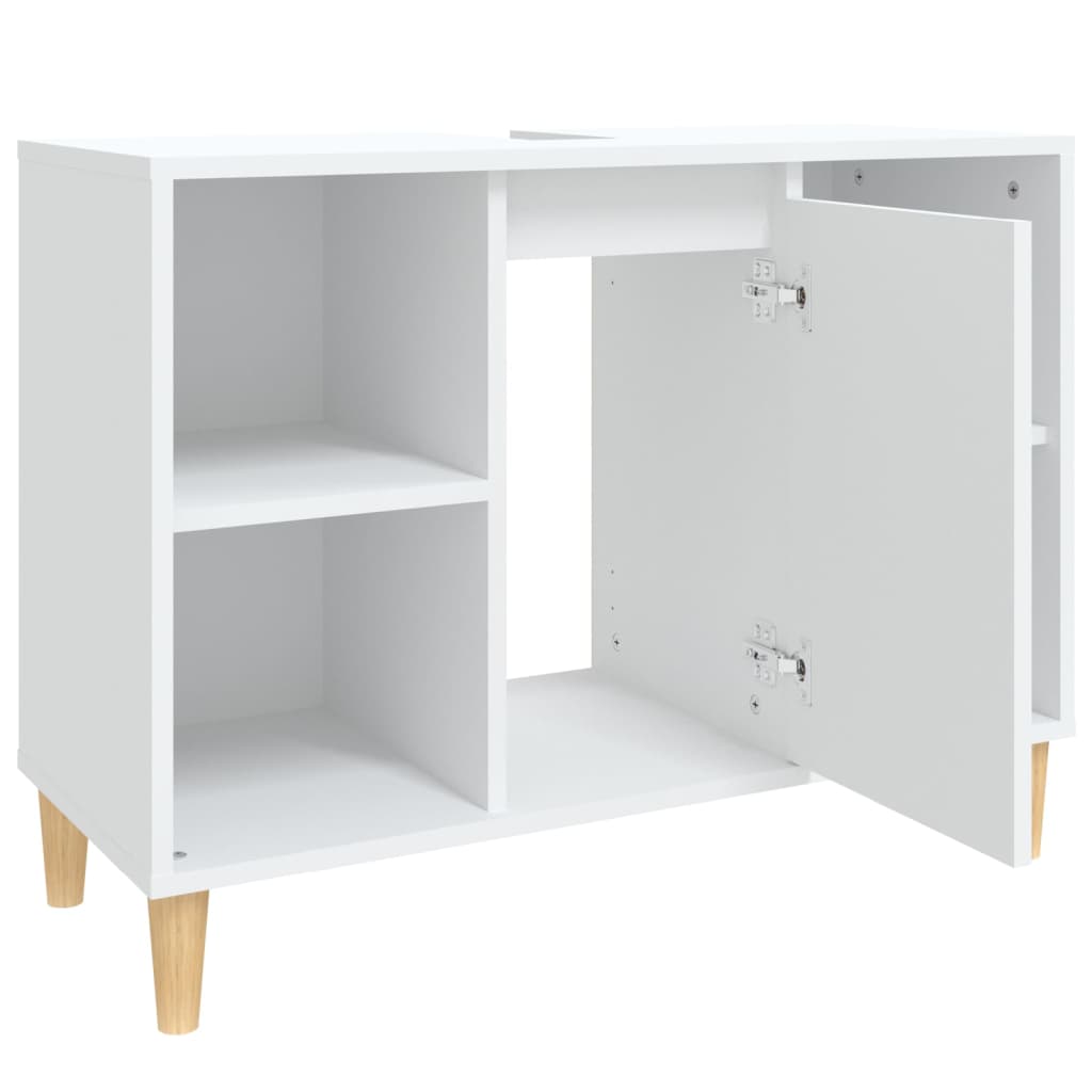 Waschbeckenunterschrank Weiß 80x33x60 cm Holzwerkstoff