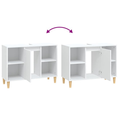 Waschbeckenunterschrank Weiß 80x33x60 cm Holzwerkstoff - Pazzar.ch
