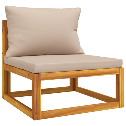 10-tlg. Garten-Lounge-Set mit Taupe Kissen Massivholz - Pazzar.ch