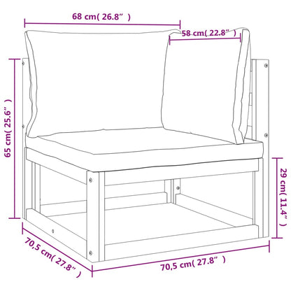 10-tlg. Garten-Lounge-Set mit Taupe Kissen Massivholz - Pazzar.ch