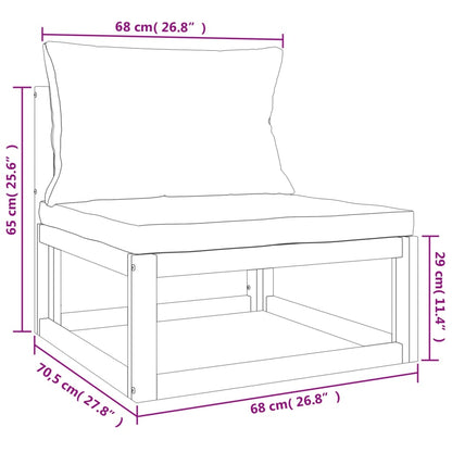 10-tlg. Garten-Lounge-Set mit Taupe Kissen Massivholz - Pazzar.ch