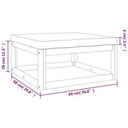 10-tlg. Garten-Lounge-Set mit Hellgrauen Kissen Massivholz - Pazzar.ch