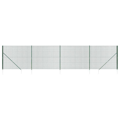 Maschendrahtzaun mit Bodenhülsen Grün 2x10 m