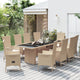 11-tlg. Garten-Essgruppe mit Kissen Beige Poly Rattan