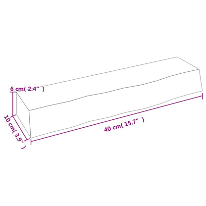 Wandregal 40x10x6 cm Massivholz Eiche Unbehandelt - Pazzar.ch