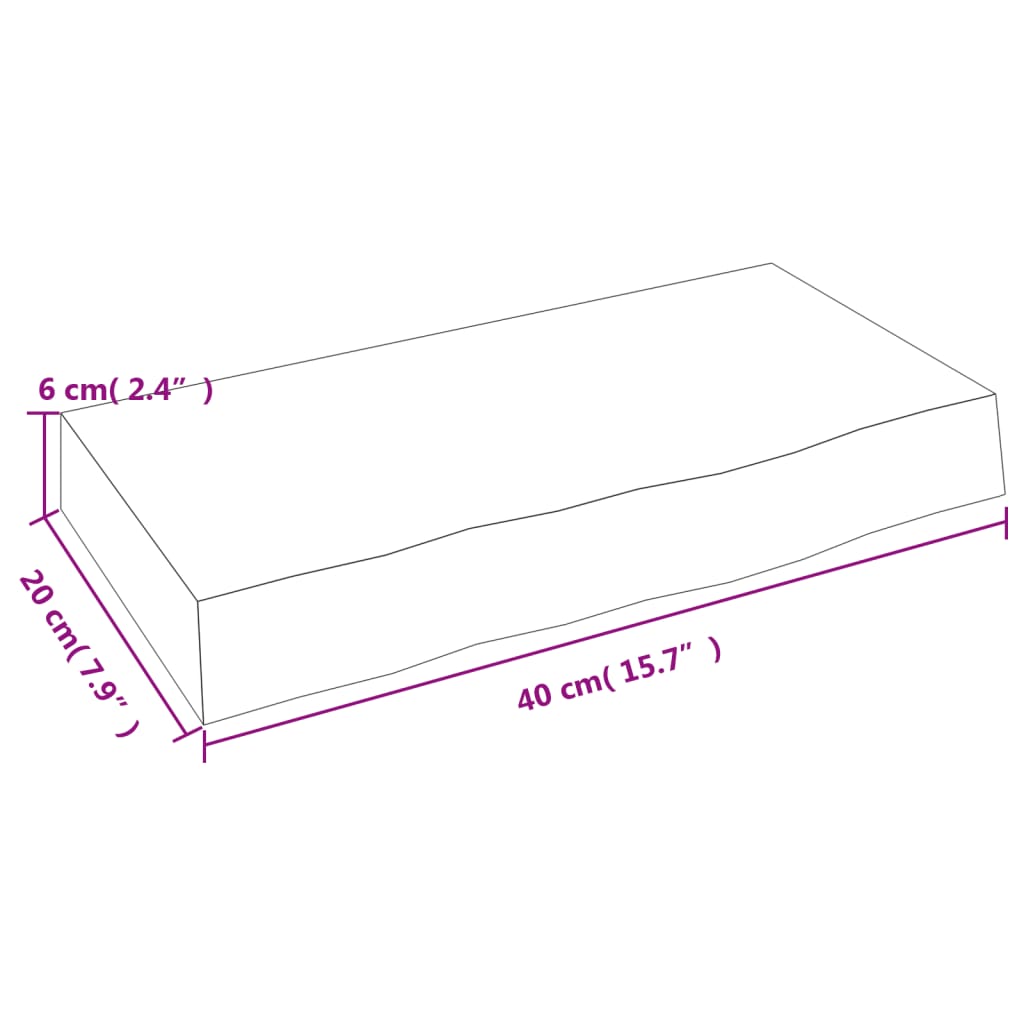 Wandregal 40x20x6 cm Massivholz Eiche Unbehandelt - Pazzar.ch