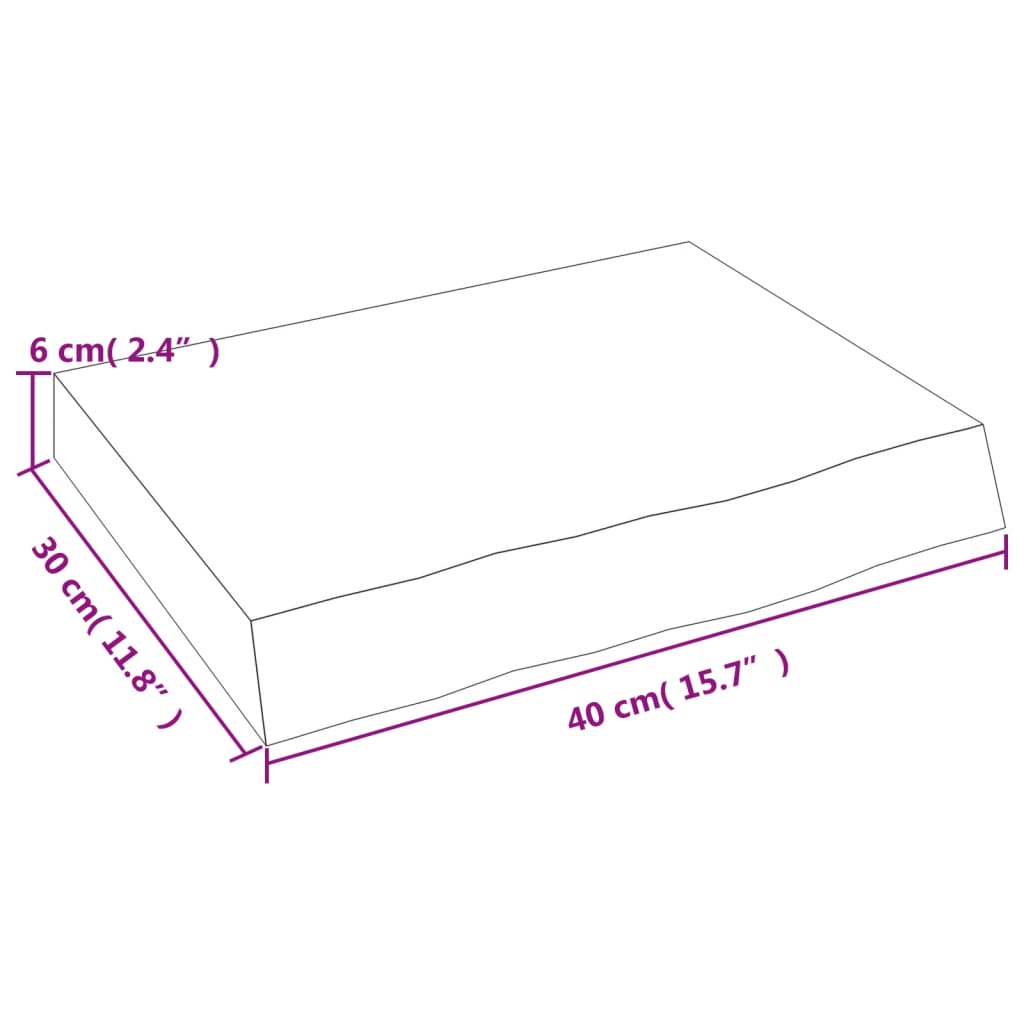 Wandregal 40x30x(2-6) cm Massivholz Eiche Unbehandelt