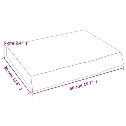 Wandregal 40x30x(2-6) cm Massivholz Eiche Unbehandelt - Pazzar.ch