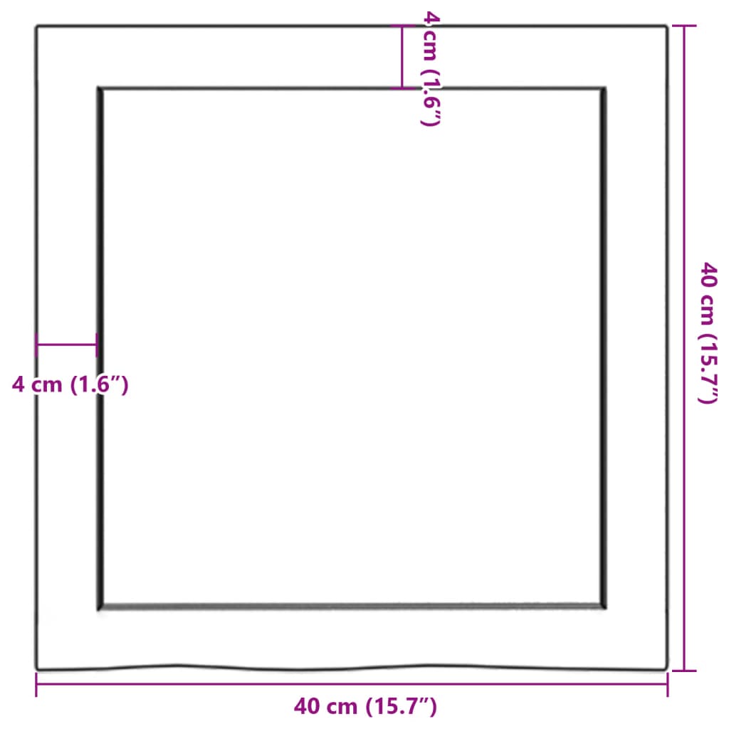 Wandregal 40x40x(2-4) cm Massivholz Eiche Unbehandelt - Pazzar.ch