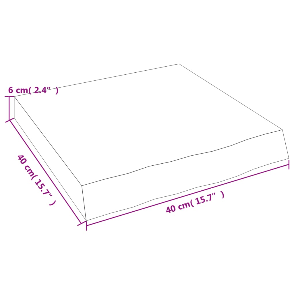 Wandregal 40x40x(2-6) cm Massivholz Eiche Unbehandelt - Pazzar.ch