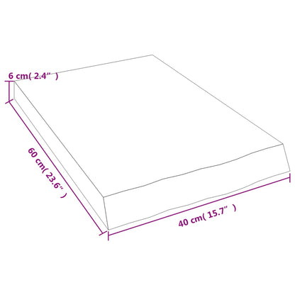 Wandregal 40x60x(2-6) cm Massivholz Eiche Unbehandelt - Pazzar.ch