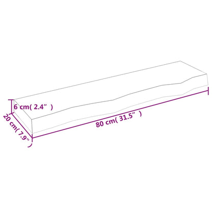 Wandregal 80x20x6 cm Massivholz Eiche Unbehandelt - Pazzar.ch