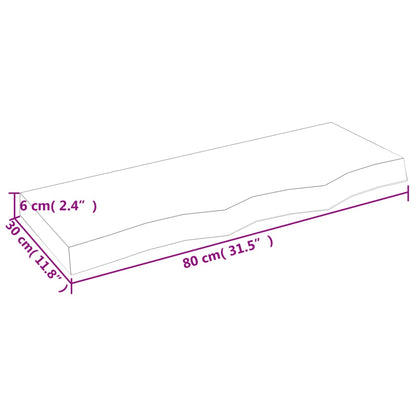 Wandregal 80x30x(2-6) cm Massivholz Eiche Unbehandelt - Pazzar.ch