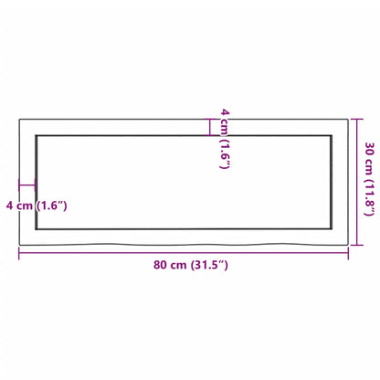 Wandregal 80x30x(2-6) cm Massivholz Eiche Unbehandelt - Pazzar.ch