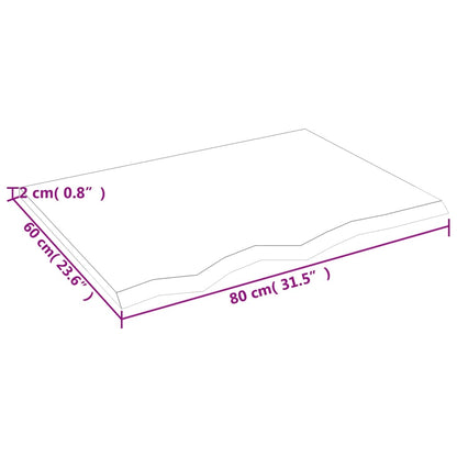 Wandregal 80x60x2 cm Massivholz Eiche Unbehandelt - Pazzar.ch