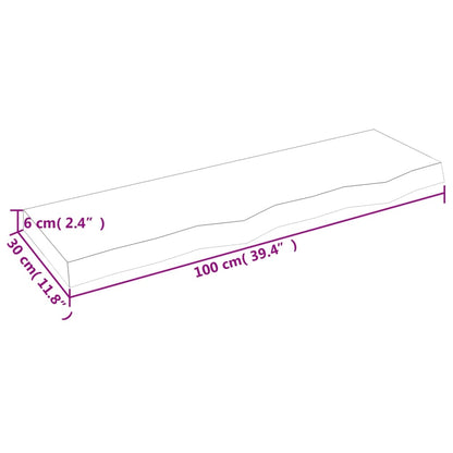 Wandregal 100x30x(2-6) cm Massivholz Eiche Unbehandelt - Pazzar.ch