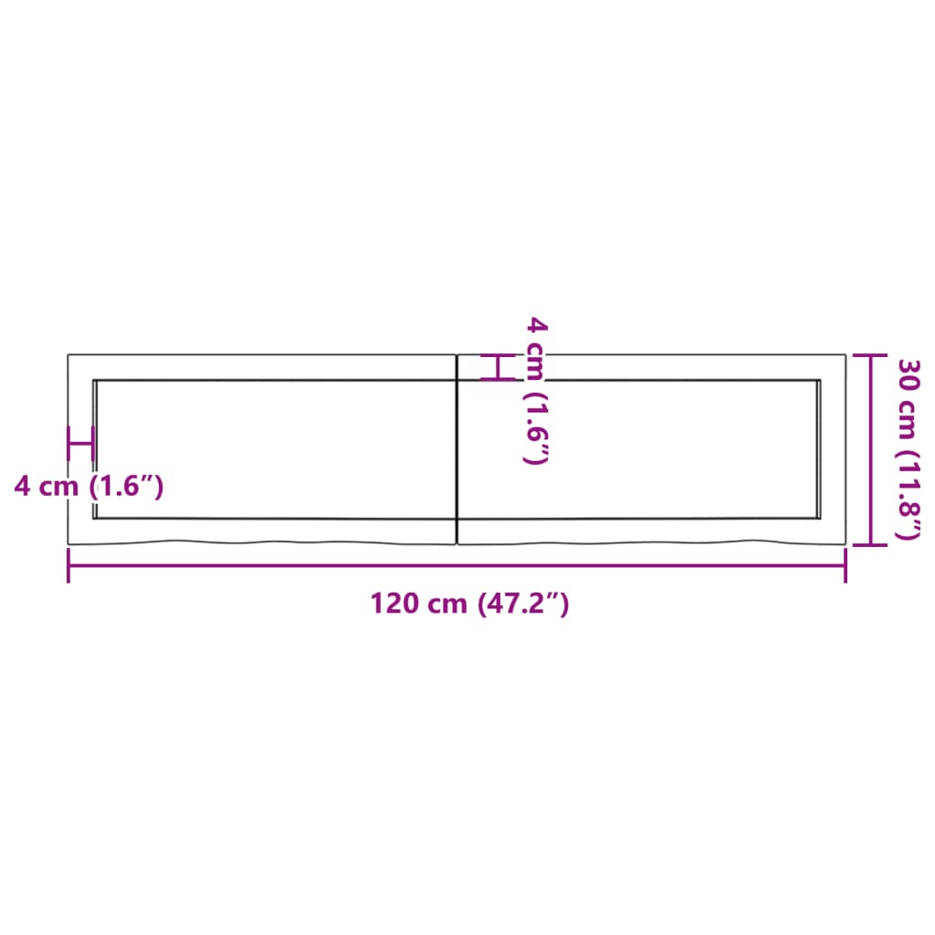 Wandregal 120x30x(2-6) cm Massivholz Eiche Unbehandelt - Pazzar.ch