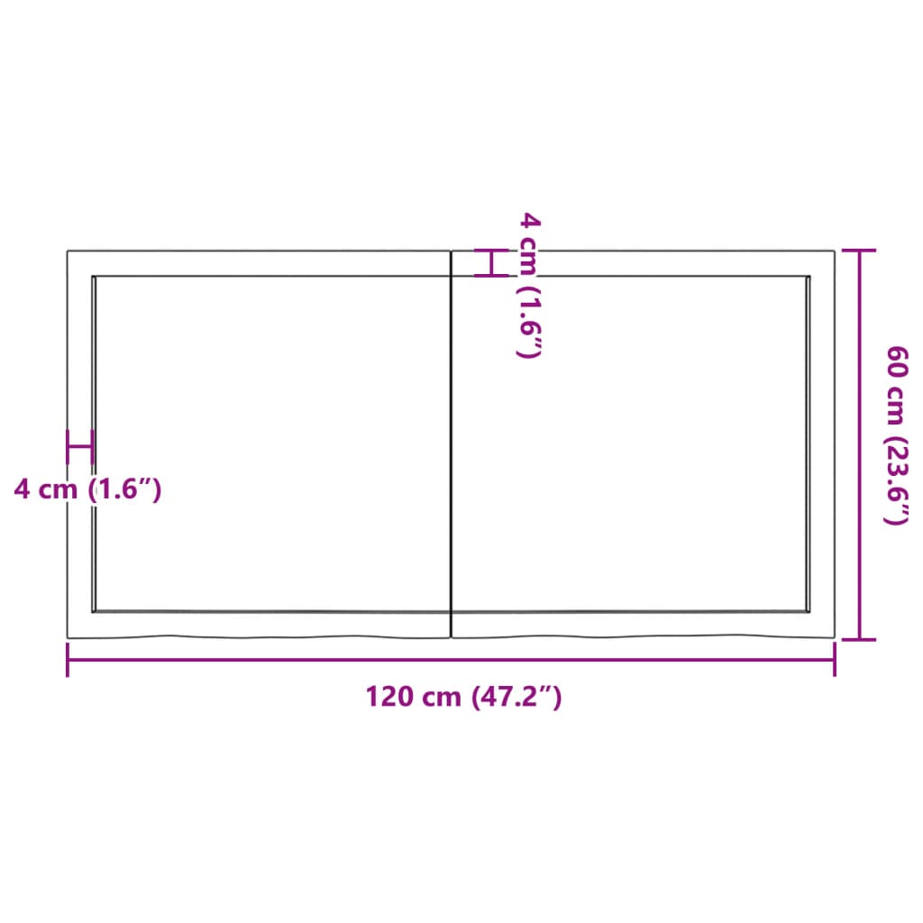 Wandregal 120x60x(2-4) cm Massivholz Eiche Unbehandelt - Pazzar.ch