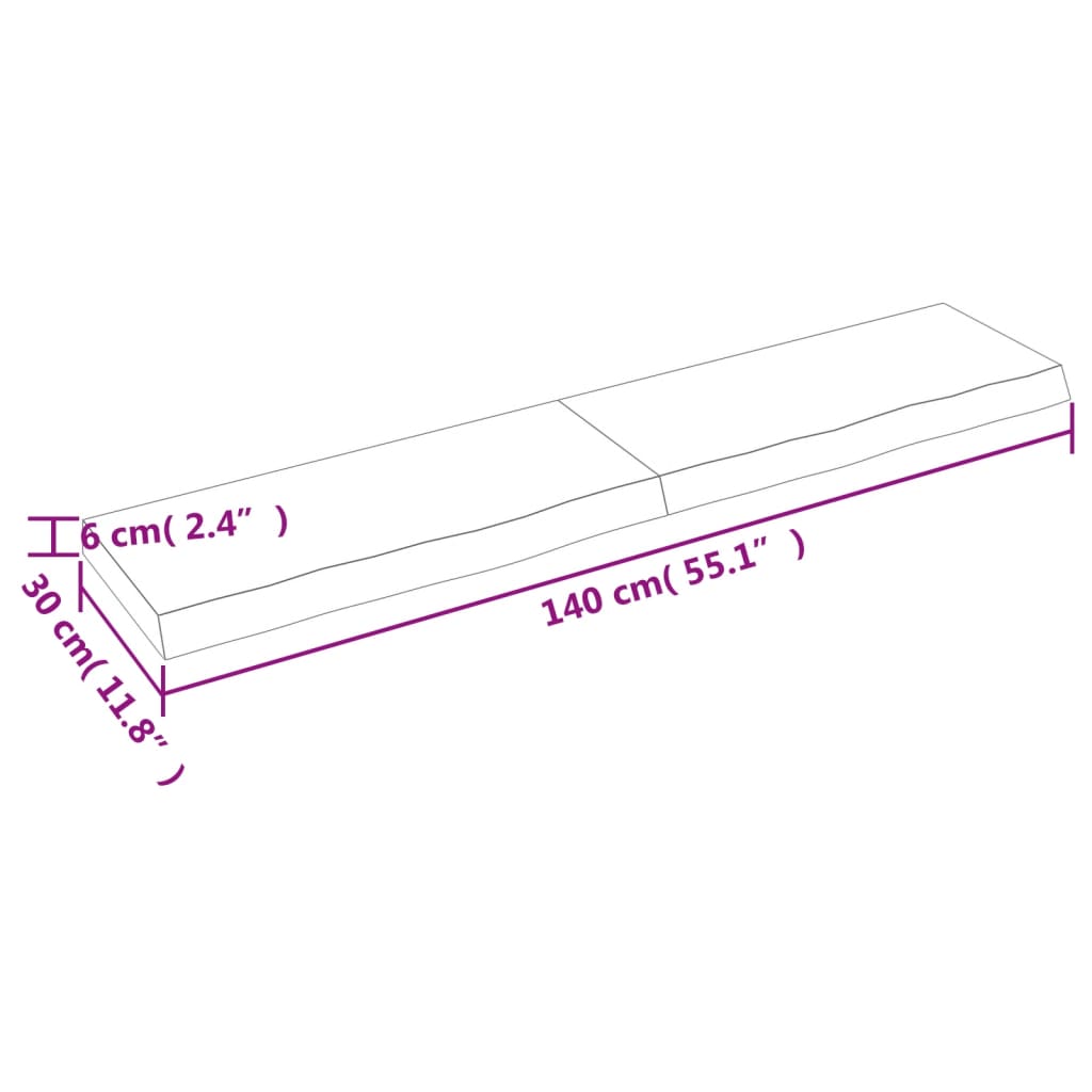 Wandregal 140x30x(2-6) cm Massivholz Eiche Unbehandelt - Pazzar.ch