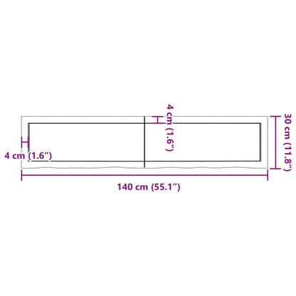 Wandregal 140x30x(2-6) cm Massivholz Eiche Unbehandelt - Pazzar.ch