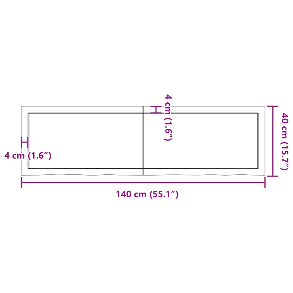 Wandregal 140x40x(2-6) cm Massivholz Eiche Unbehandelt - Pazzar.ch