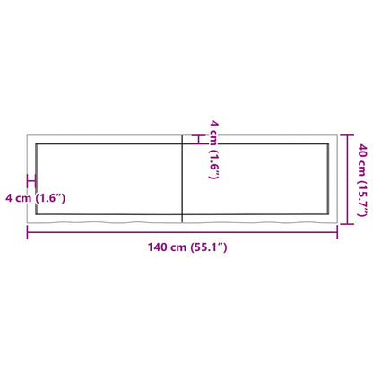 Wandregal 140x40x(2-6) cm Massivholz Eiche Unbehandelt - Pazzar.ch