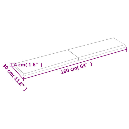 Wandregal 160x30x(2-4) cm Massivholz Eiche Unbehandelt - Pazzar.ch