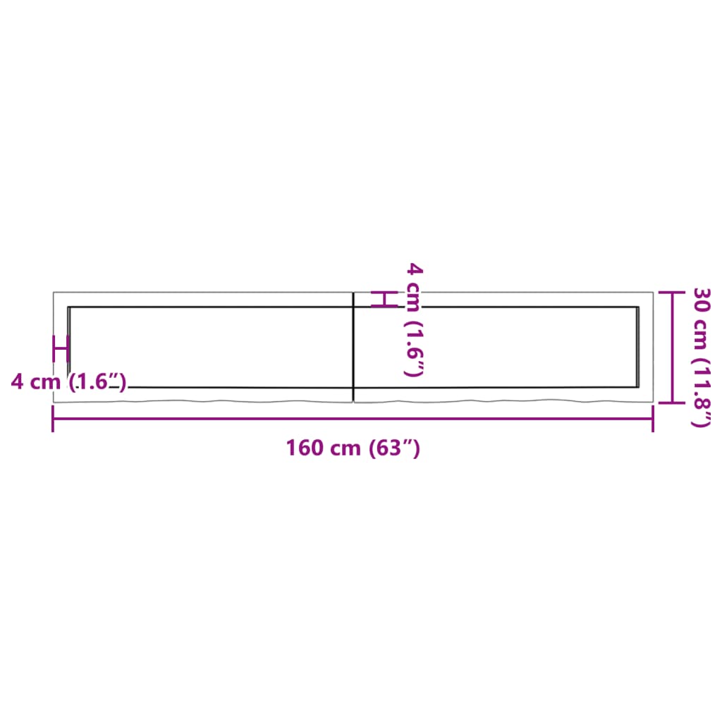 Wandregal 160x30x(2-4) cm Massivholz Eiche Unbehandelt - Pazzar.ch