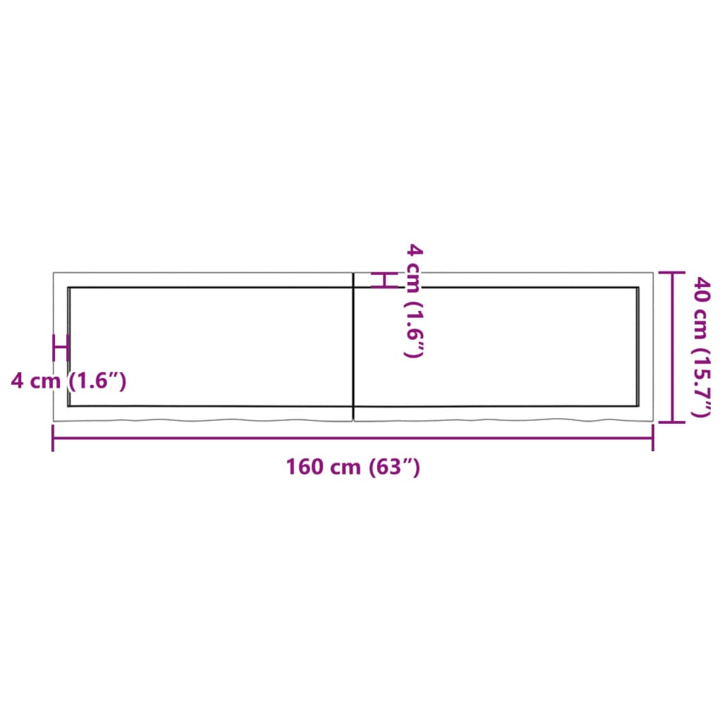 Wandregal 160x40x(2-6) cm Massivholz Eiche Unbehandelt