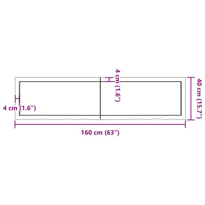 Wandregal 160x40x(2-6) cm Massivholz Eiche Unbehandelt - Pazzar.ch