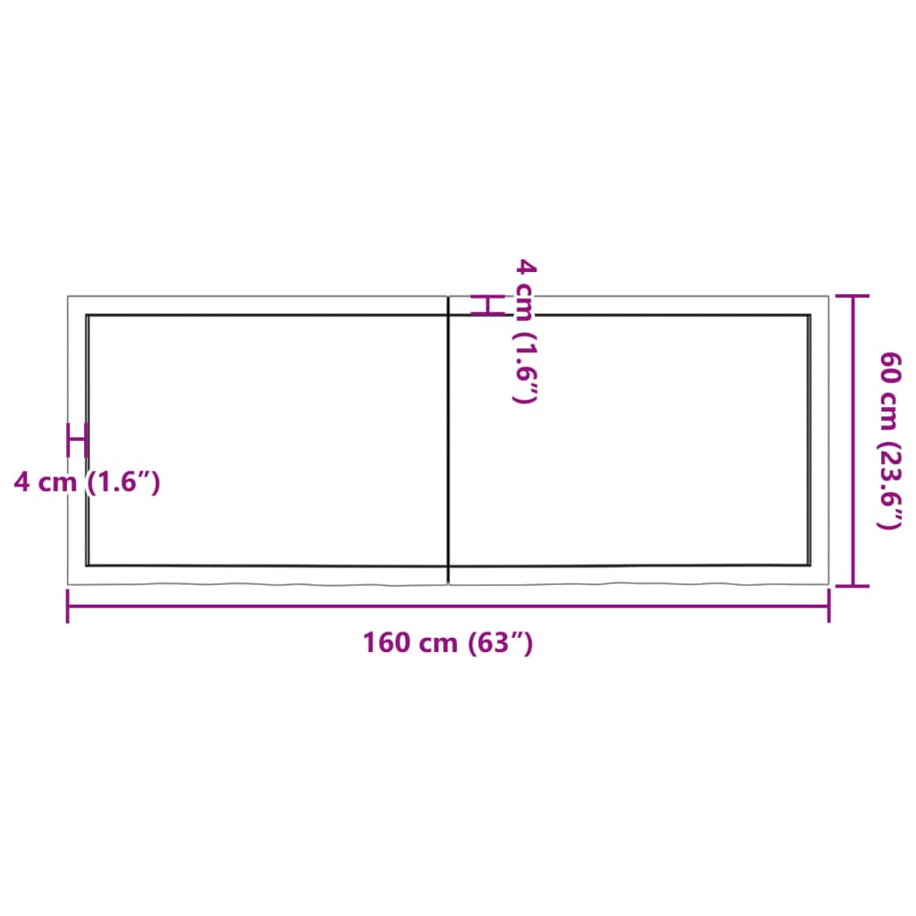 Wandregal 160x60x(2-4) cm Massivholz Eiche Unbehandelt - Pazzar.ch