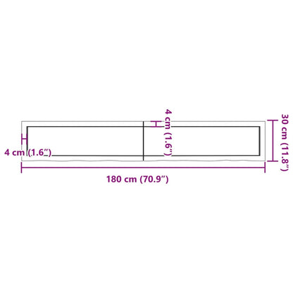 Wandregal 180x30x(2-6) cm Massivholz Eiche Unbehandelt - Pazzar.ch