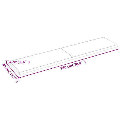 Wandregal 180x40x(2-4) cm Massivholz Eiche Unbehandelt - Pazzar.ch