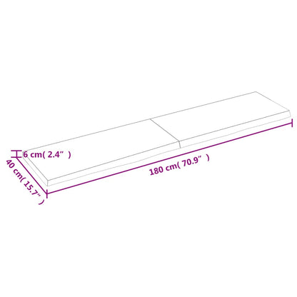 Wandregal 180x40x(2-6) cm Massivholz Eiche Unbehandelt - Pazzar.ch