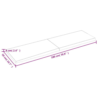 Wandregal 180x50x(2-6) cm Massivholz Eiche Unbehandelt - Pazzar.ch