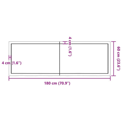 Wandregal 180x60x(2-6) cm Massivholz Eiche Unbehandelt - Pazzar.ch