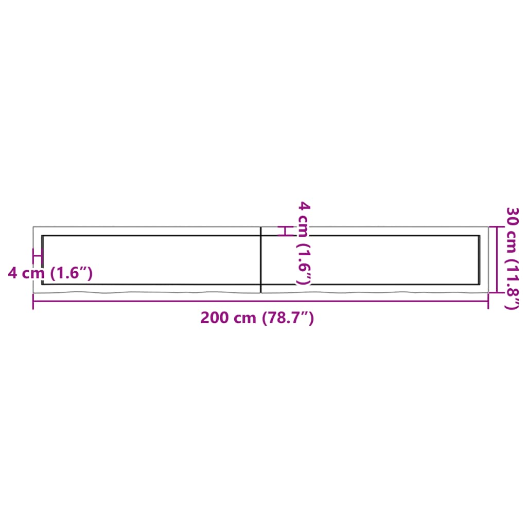 Wandregal 200x30x(2-6) cm Massivholz Eiche Unbehandelt - Pazzar.ch